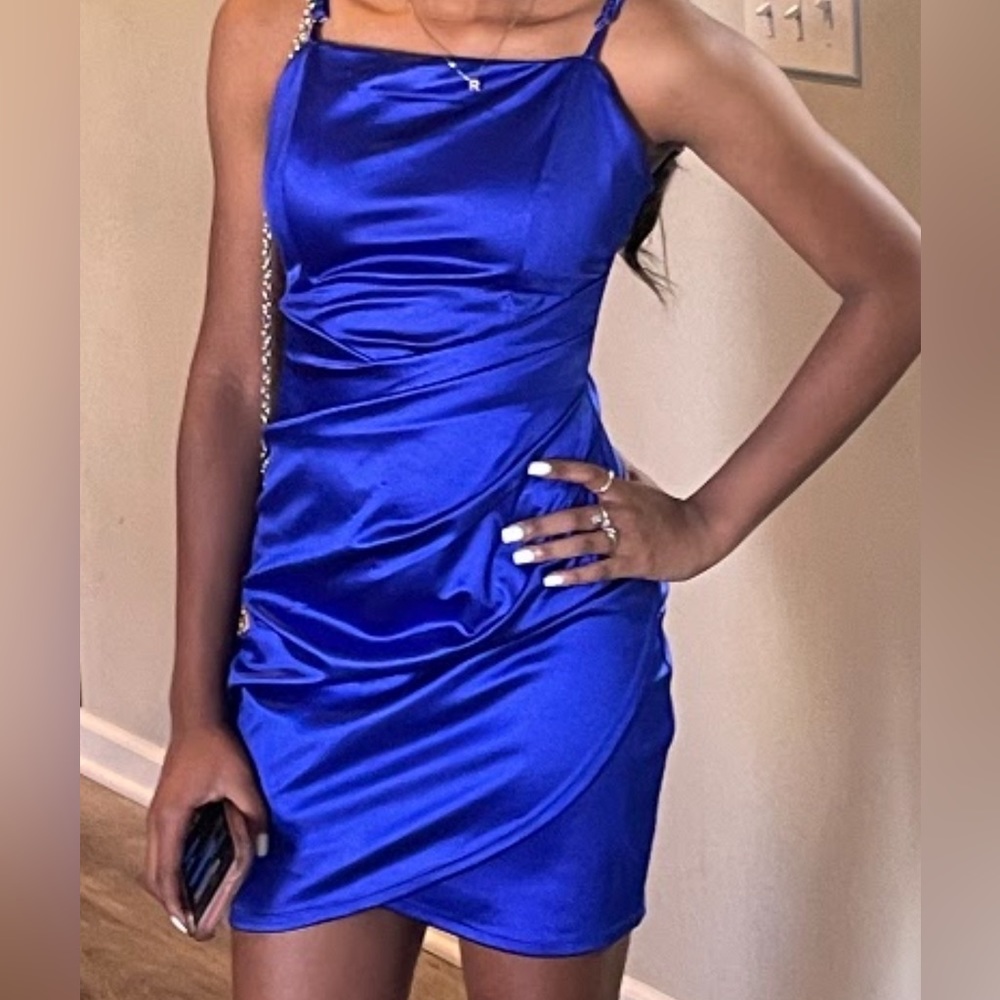 blue hoco dress